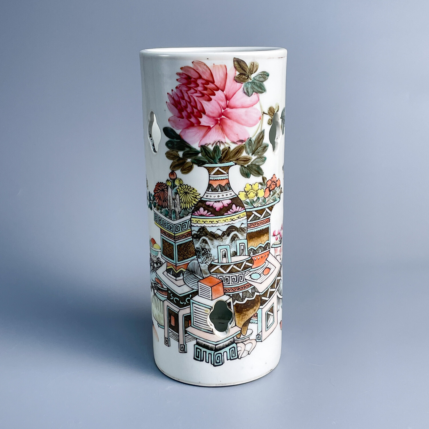 M25LR001896 - 清光绪粉彩博古纹帽筒