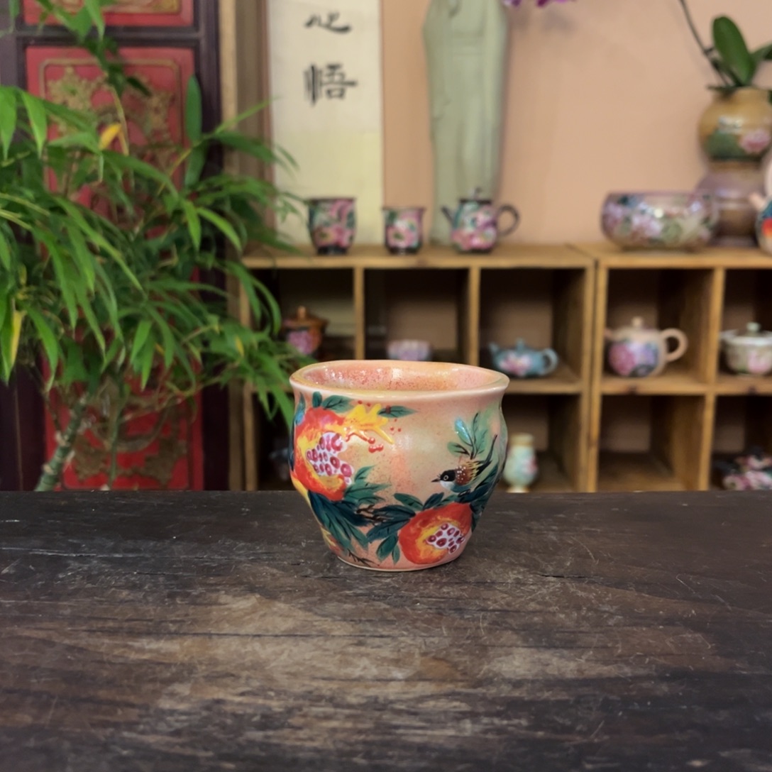 柴烧纯手工手绘陶瓷