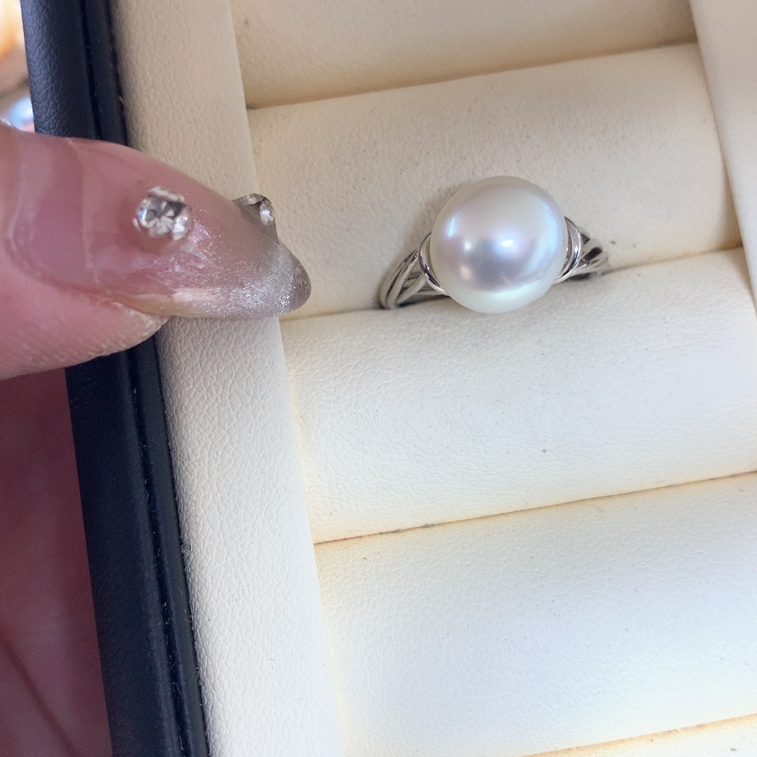 海水珍珠戒指银S925镶嵌