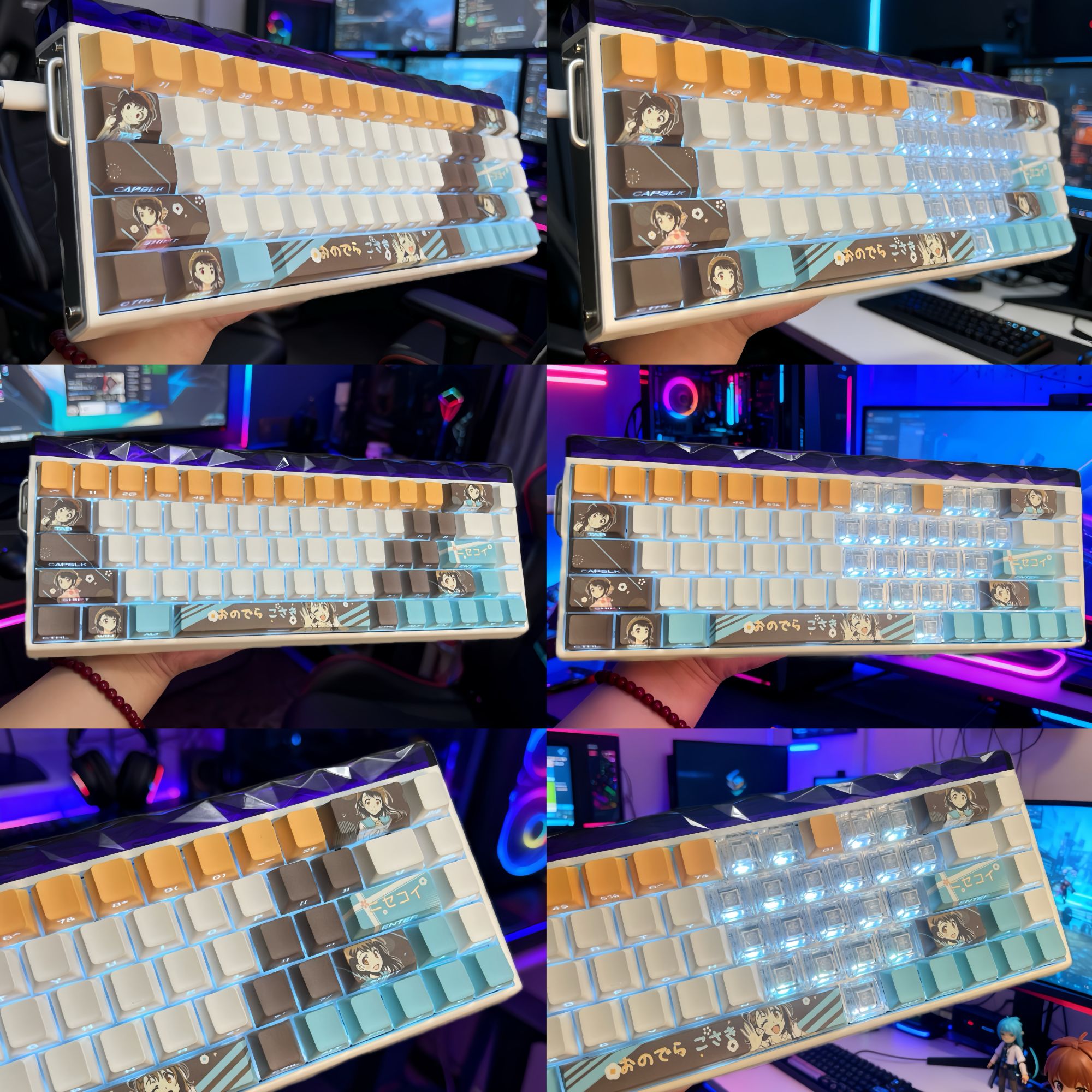 小野寺2.0键帽侧刻透光ace68 x87 MT87醉鹿a75 迈从jet75 65 87等