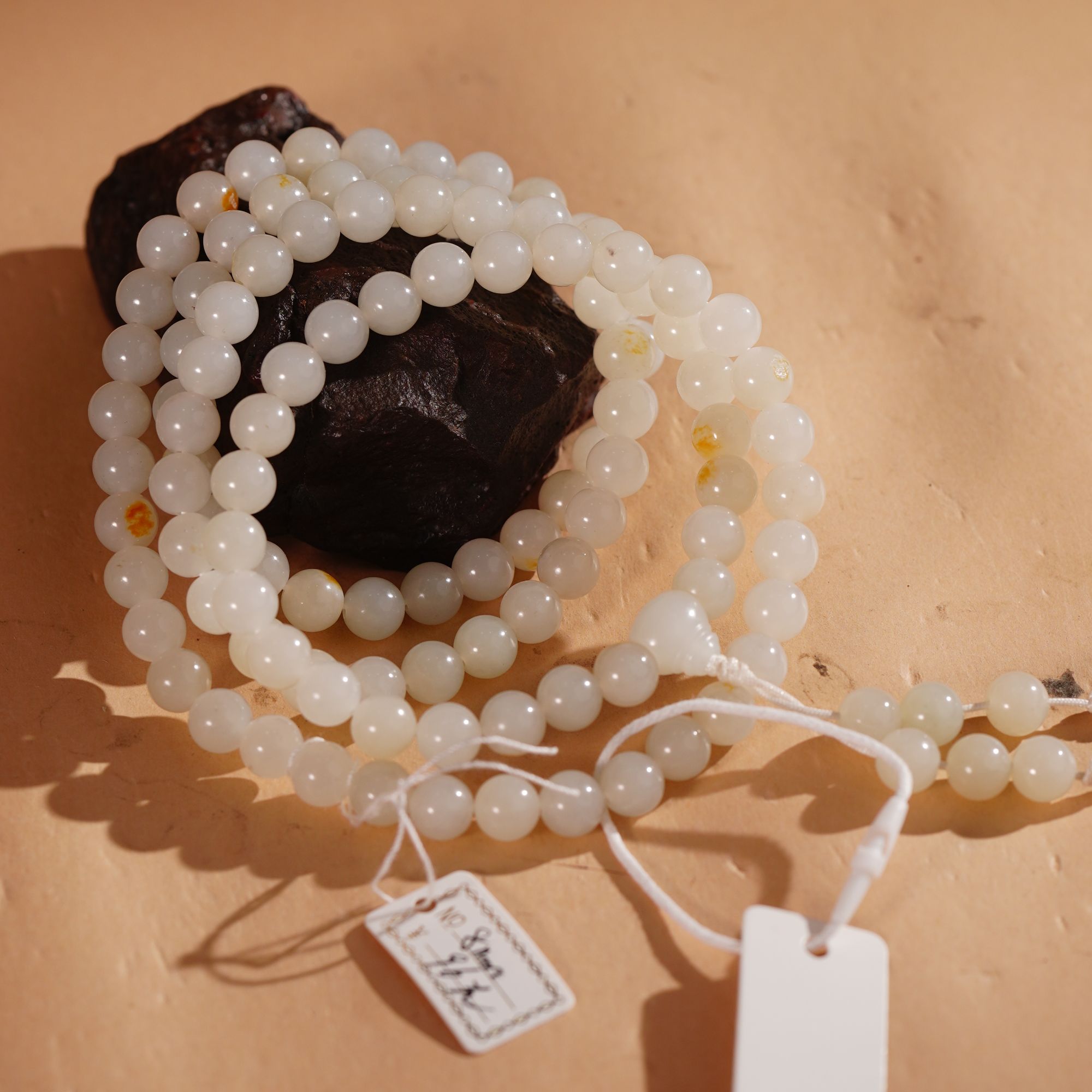 HE50311和田玉白玉籽项链