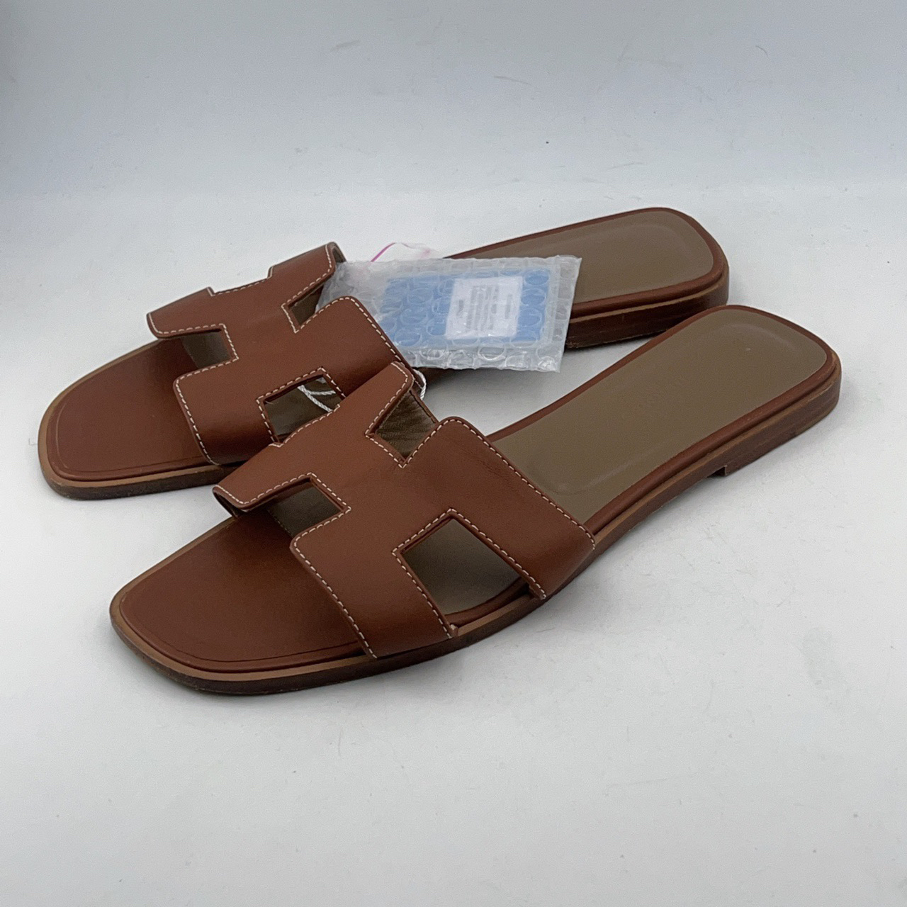95新 Hermes/爱马仕 39.5码/98新/Hermes/爱马仕 Oran 深棕色拖鞋