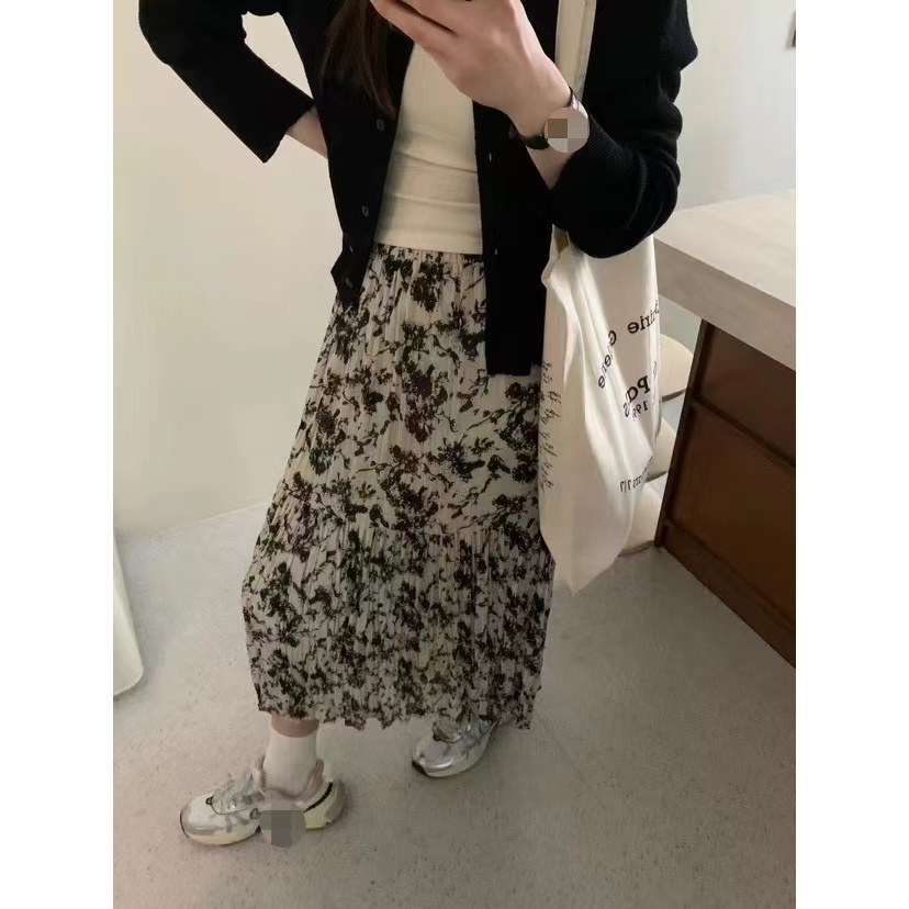 824075两色碎花半裙