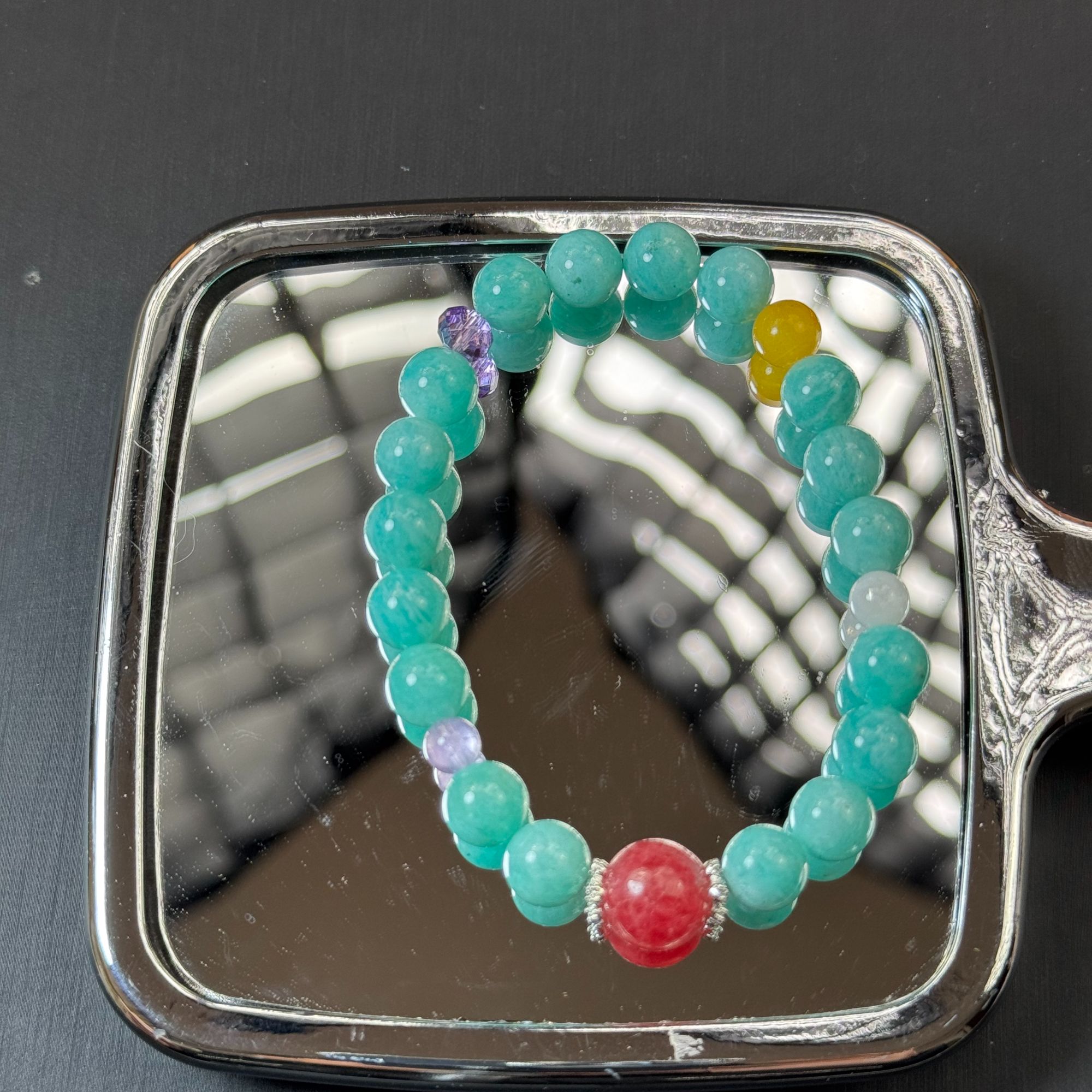 B8 天河石手链8mm+多样性发一