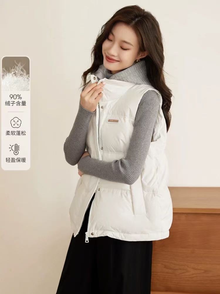 时尚假两件拼接卫衣羽服保暖连帽马甲女L004