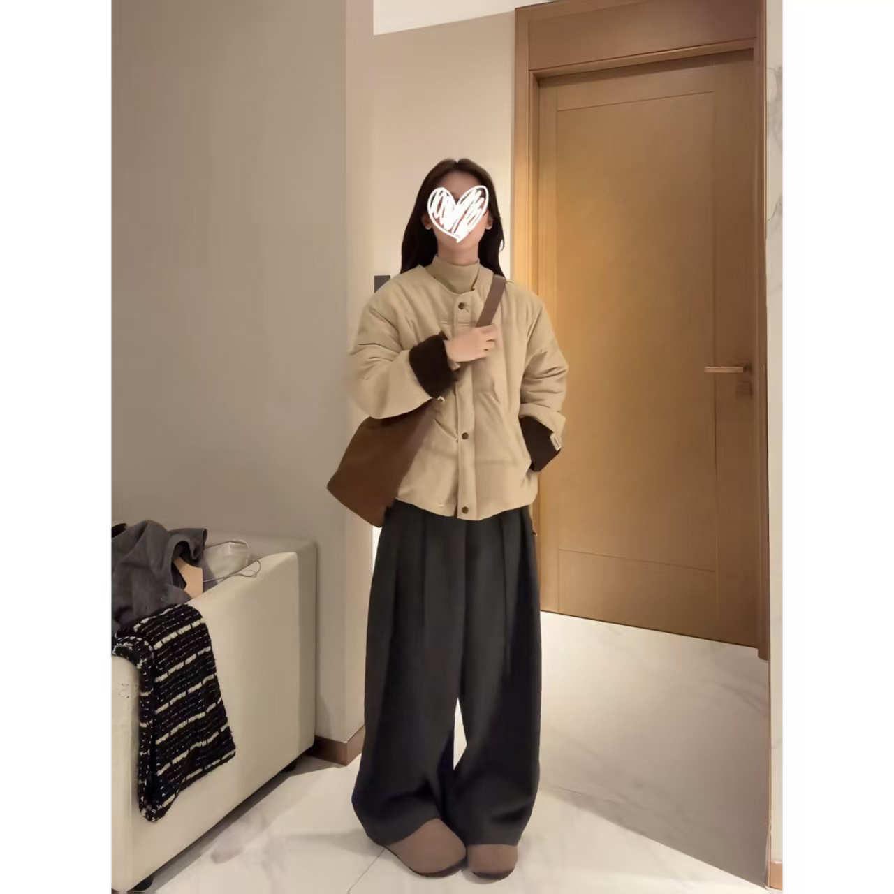 【全额运补】【无毛领】韩版潮流2025冬季女新款圆领时尚保暖外套棉衣