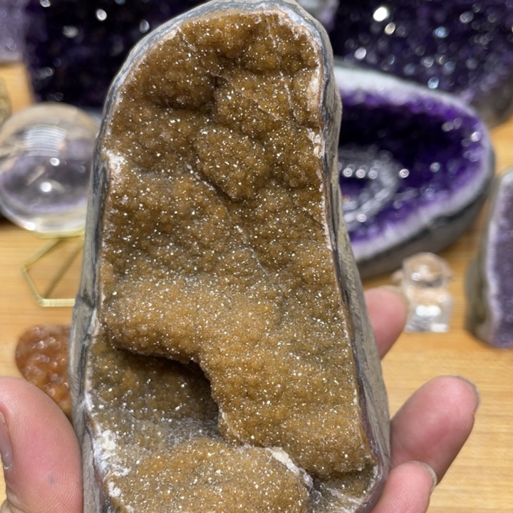 紫晶水晶彩金未镶嵌