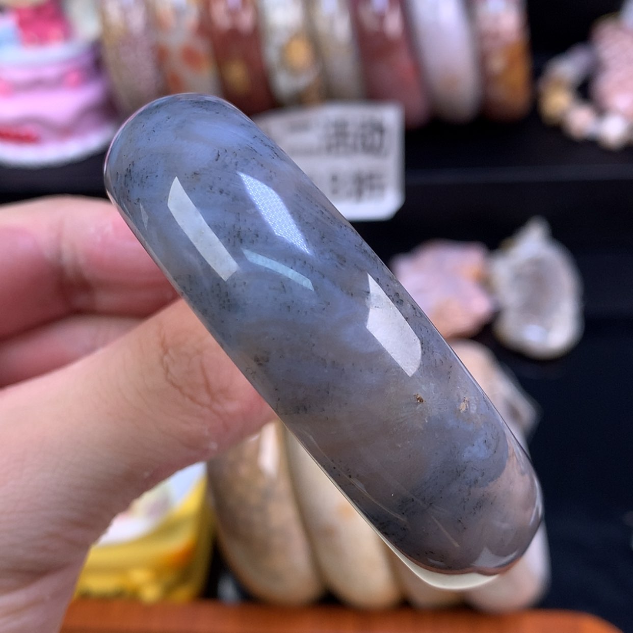 【闪购商品】未镶嵌手链硅化珊瑚（珊瑚玉）100号56.7圈黑蓝金沙