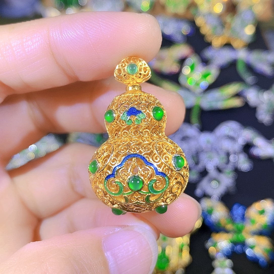 吊坠(不含链)银S925镶嵌翡翠