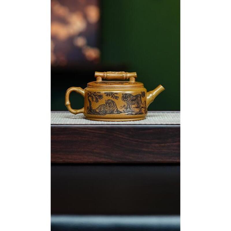 宜兴紫砂 竹段汉瓦 沉香泥 胡鸣凤h456