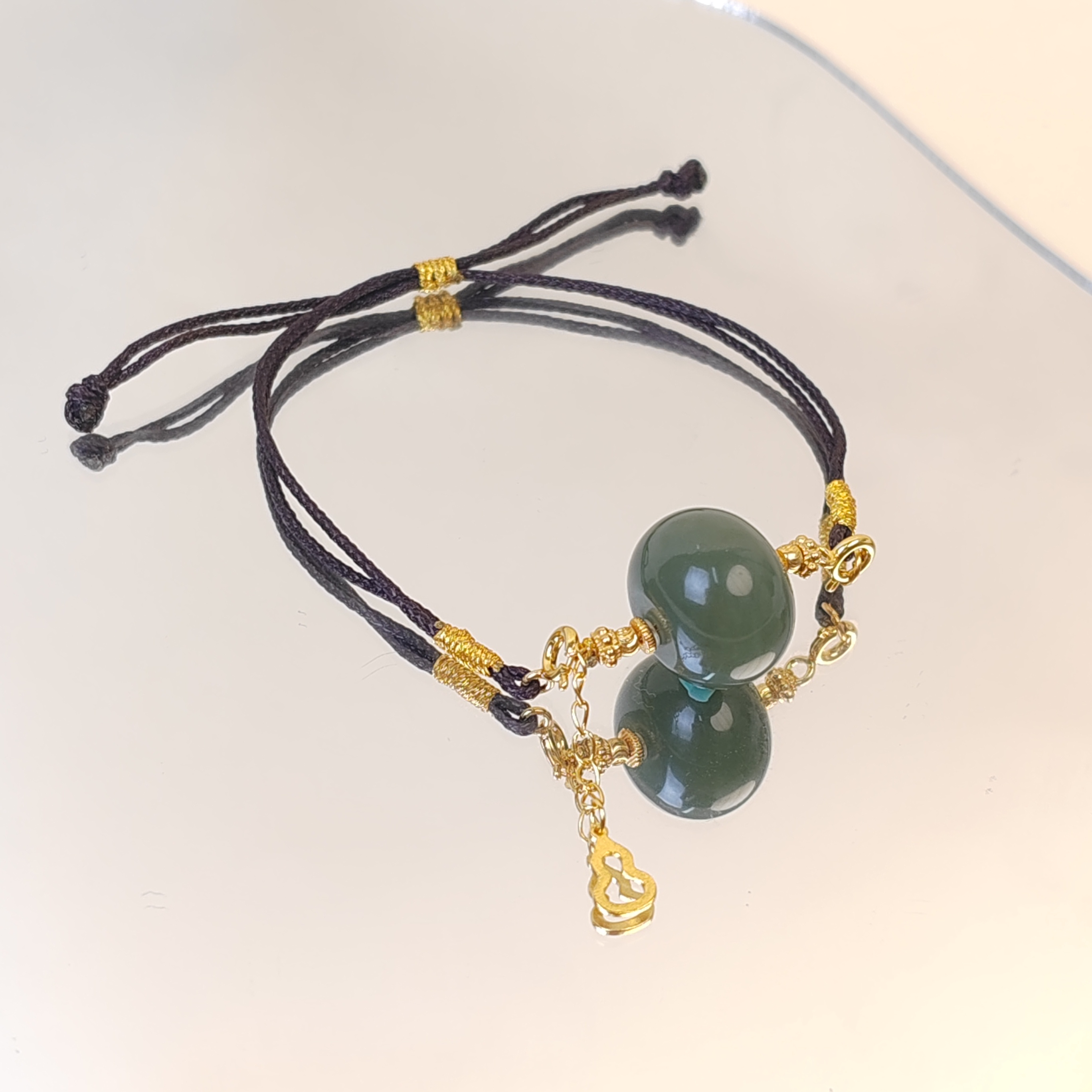 新疆料青玉苹果珠16mm和田玉手绳