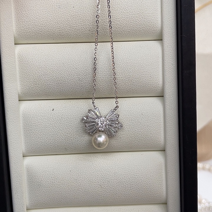 海水珍珠银S925镶嵌颈饰