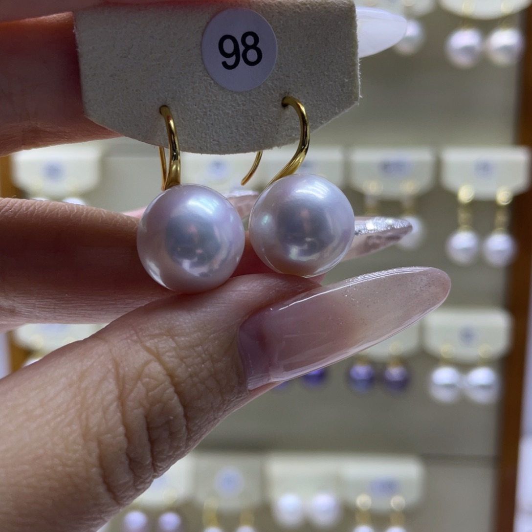 淡水珍珠耳饰银S925镶嵌