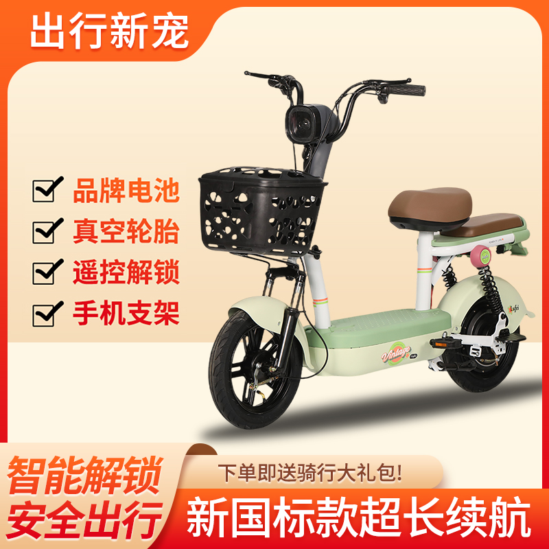 新款国标两轮电动自行车上班通勤电瓶车代步电动车电单车