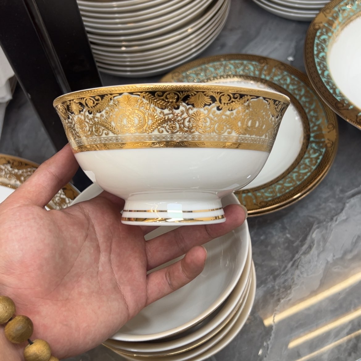 【闪购商品】瓷片6寸高脚碗两个一单福利价