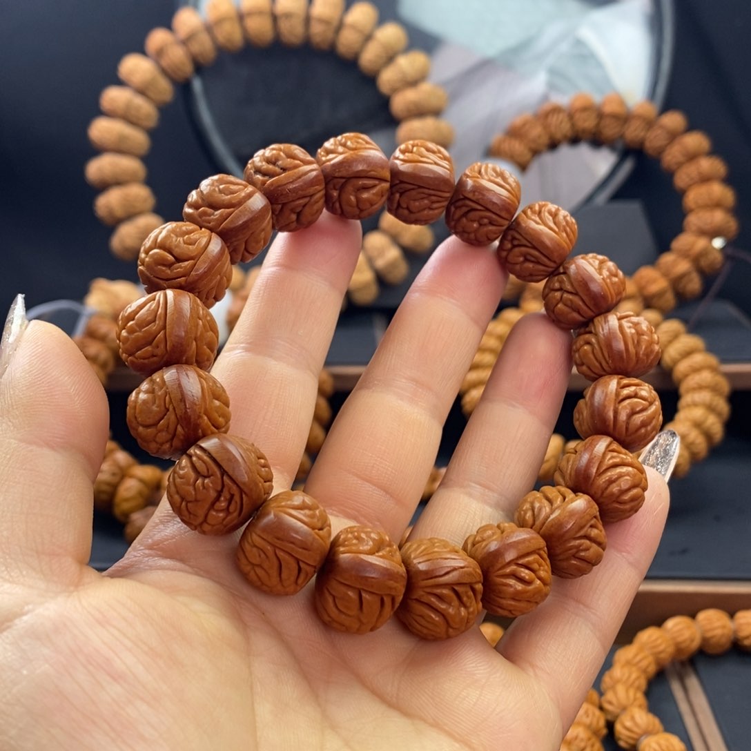 桃核手串龙纹桃核荔枝