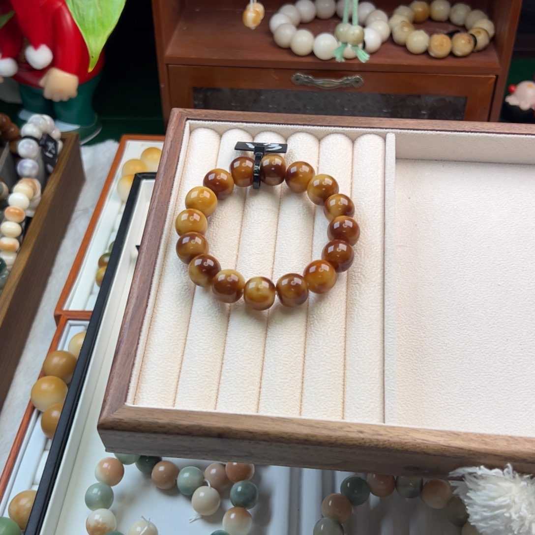 菩提根/象牙果手串微瑕3虎皮奶酪卡14