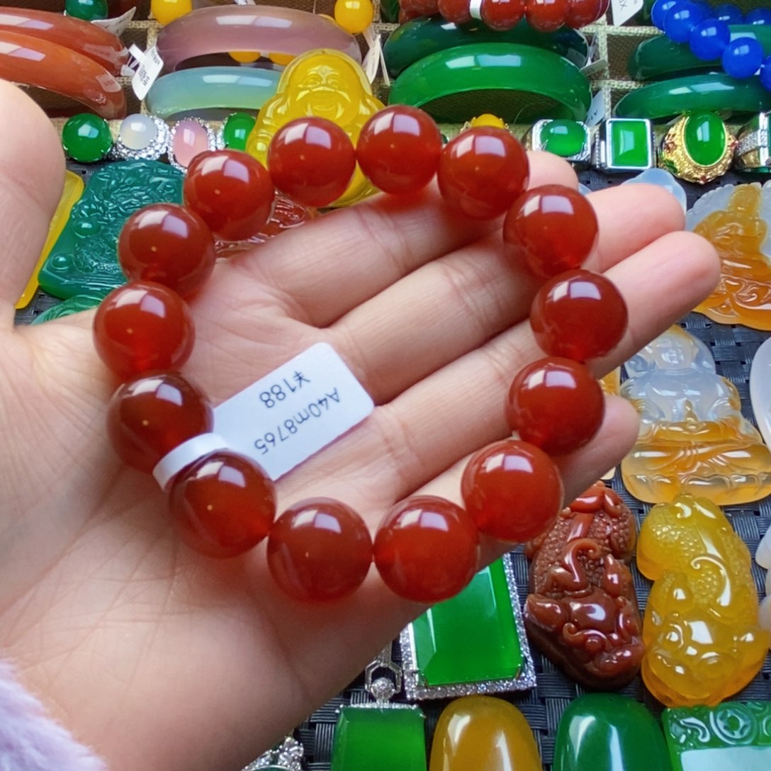 衡***店玛瑙/玉髓未镶嵌手链卡16