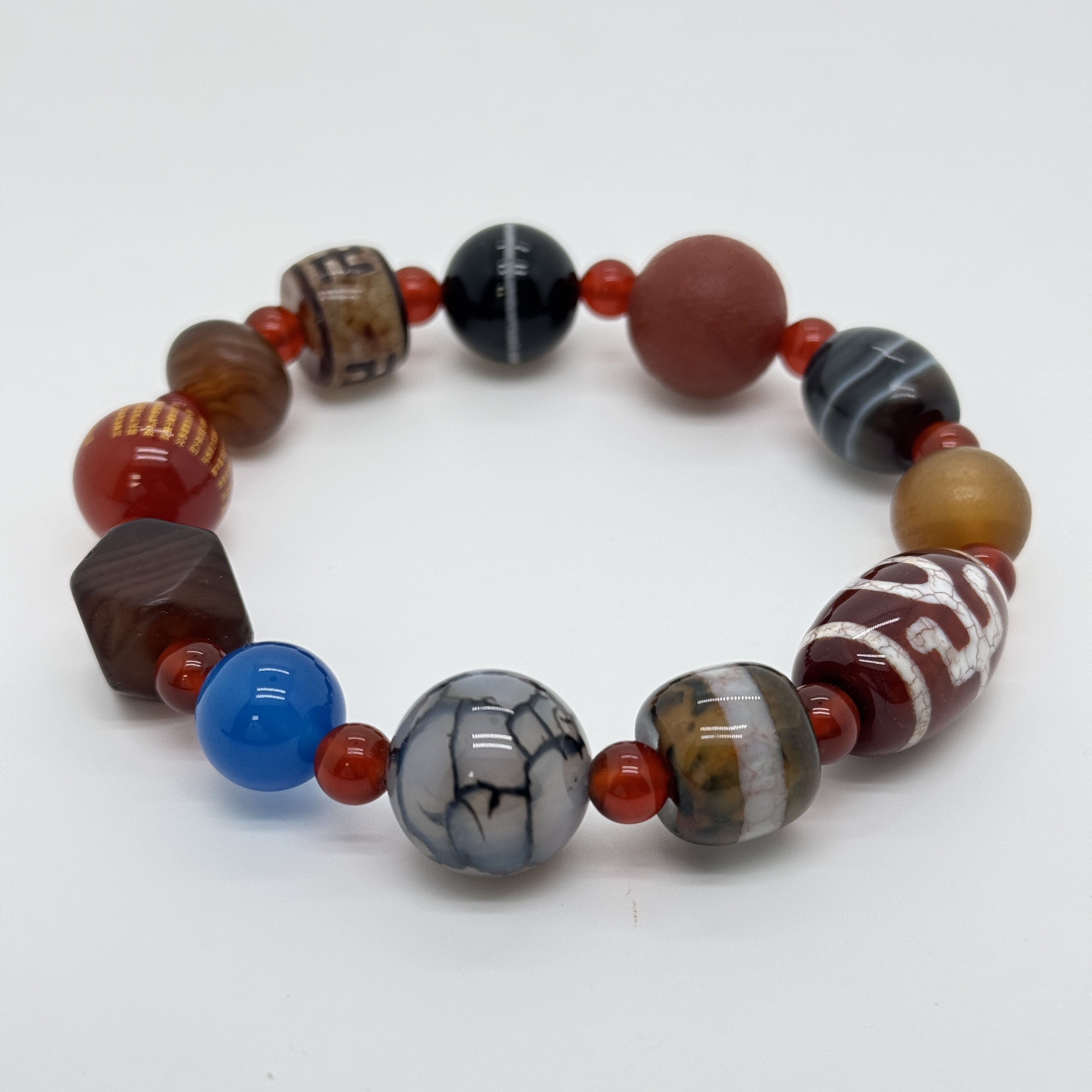 【E444】天珠玛瑙多宝手串14mm左右