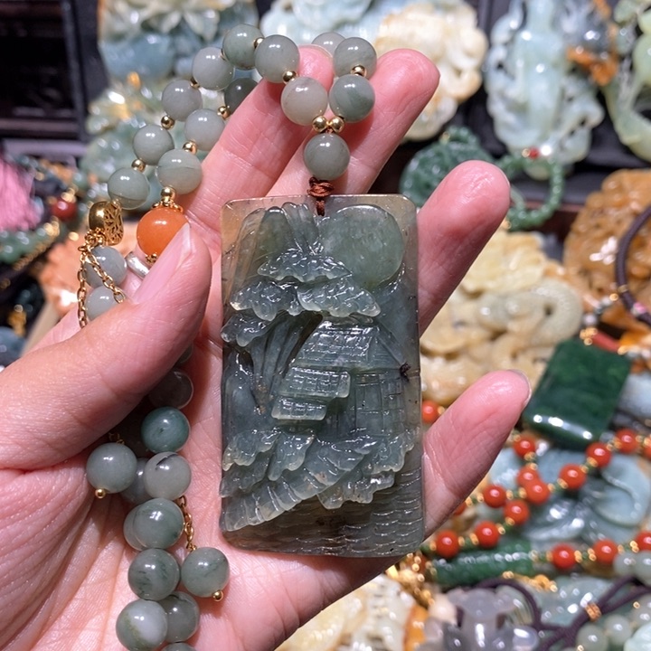 岫玉毛衣链未镶嵌