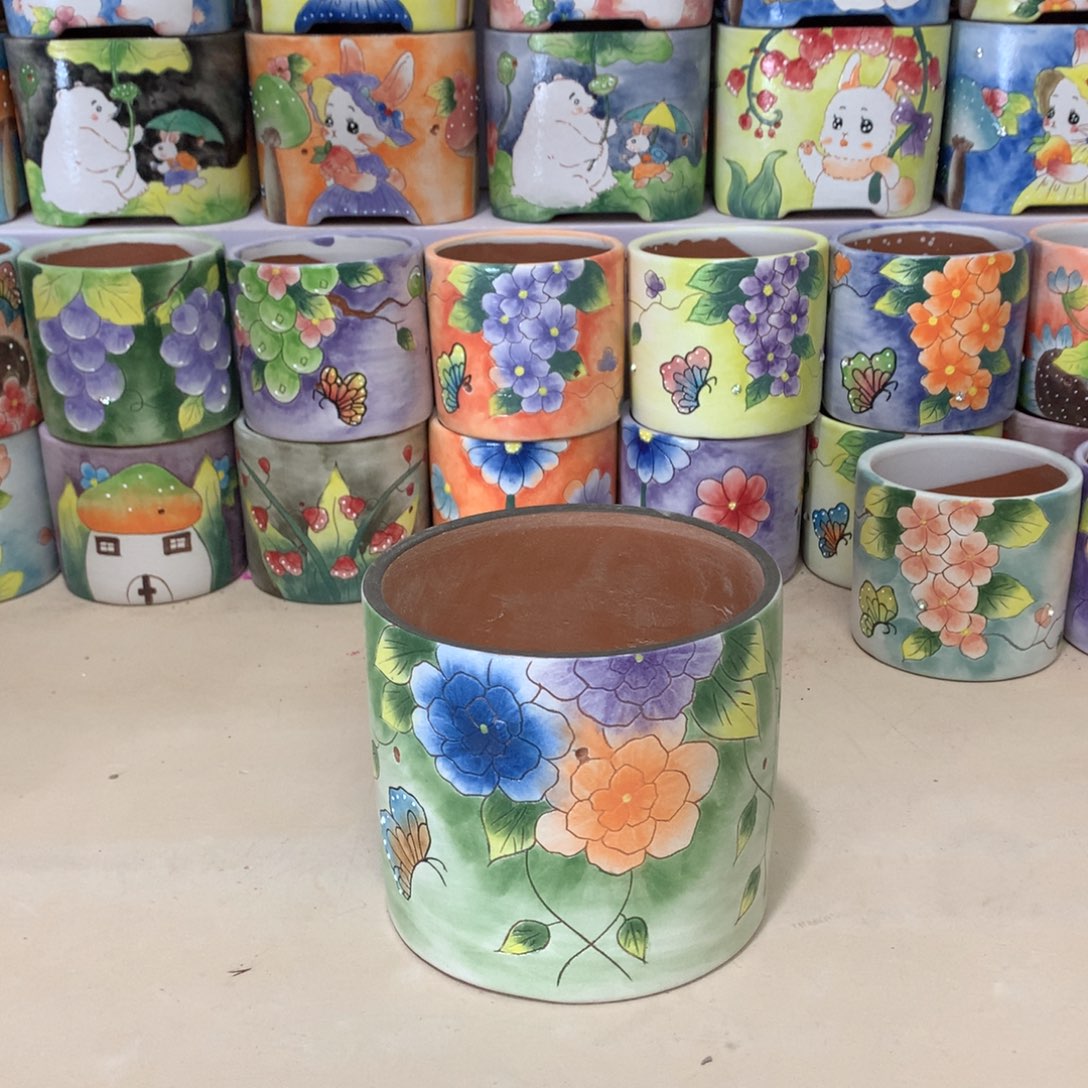 福利花盆，手绘花盆