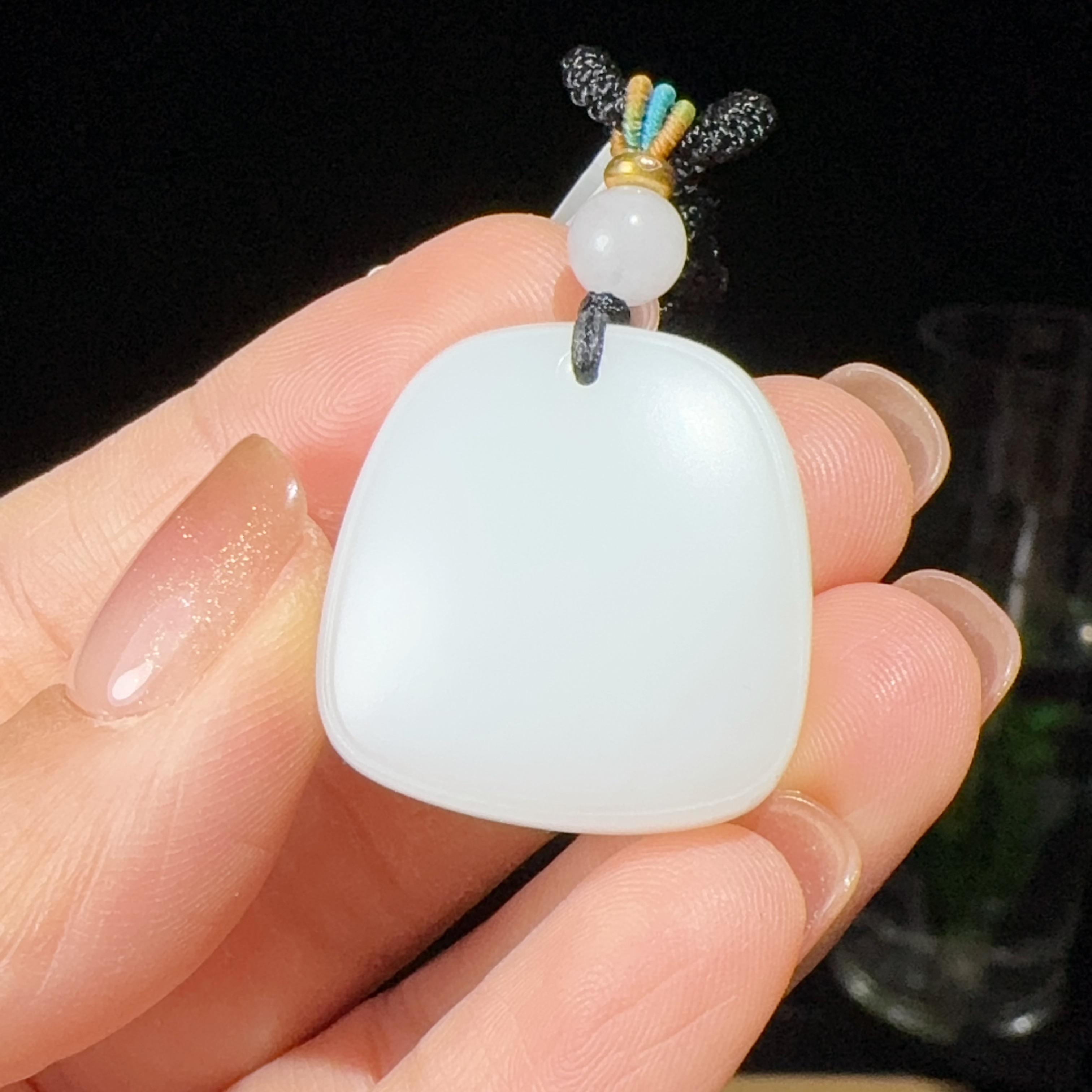 新疆和田玉平安无事牌25.5*27*12.5重17克