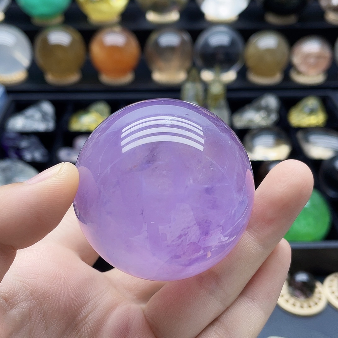未镶嵌水晶珠宝半成品天然巴西紫水晶51.5mm
