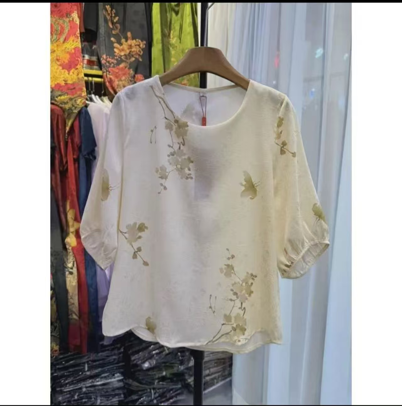 【孤品】国风夏款中式圆领时尚休闲文艺宽松气质薄款短袖上衣1018