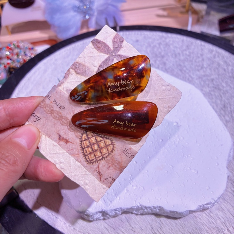 水滴醋酸鸭嘴夹简约风日韩简约边夹时尚发夹