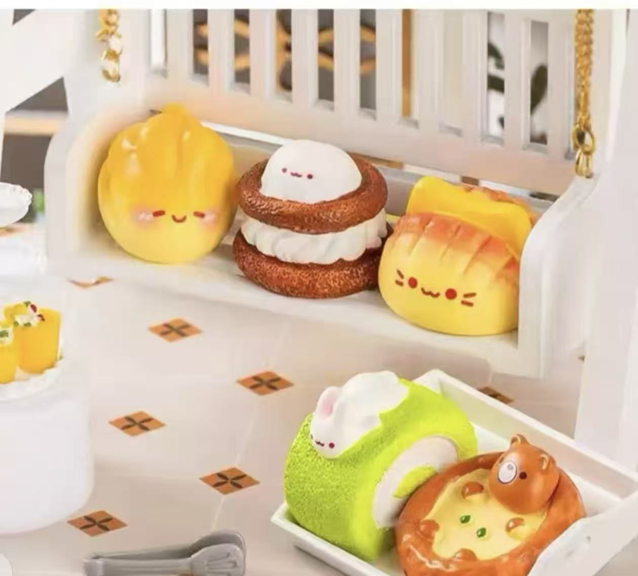 （代拆）跳跳版可爱西西点派对萌粒潮玩盲盒摆件拆开不退不换