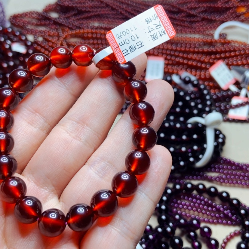 【闪购商品】未镶嵌手链石榴石10毫米