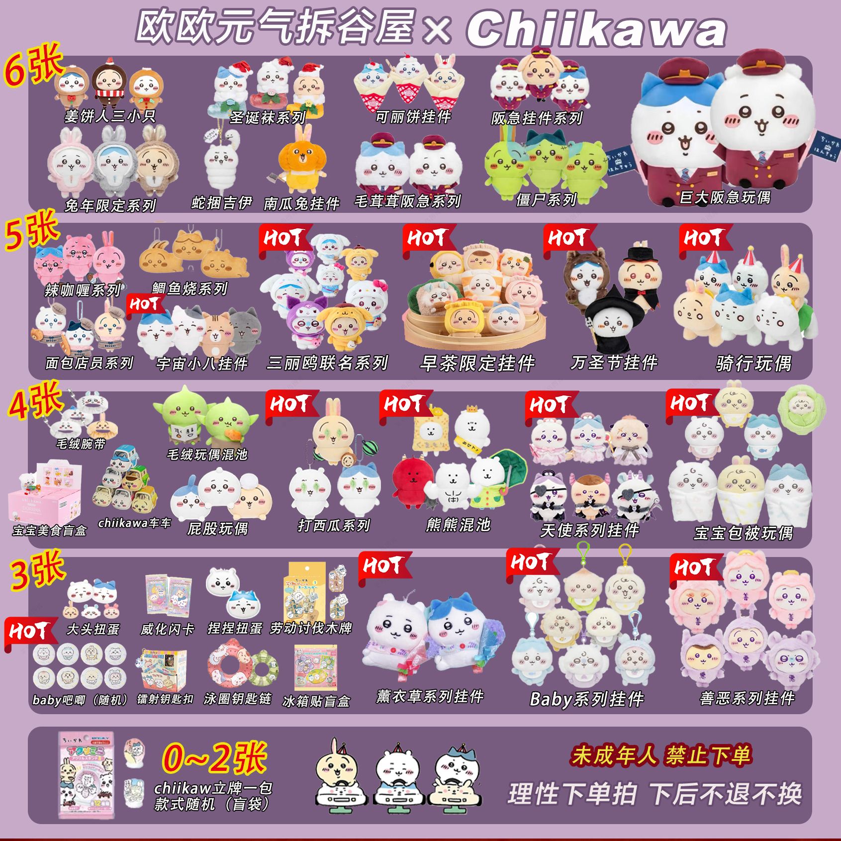 【chiikawa数宝宝图鉴】毛绒挂件 合成图鉴