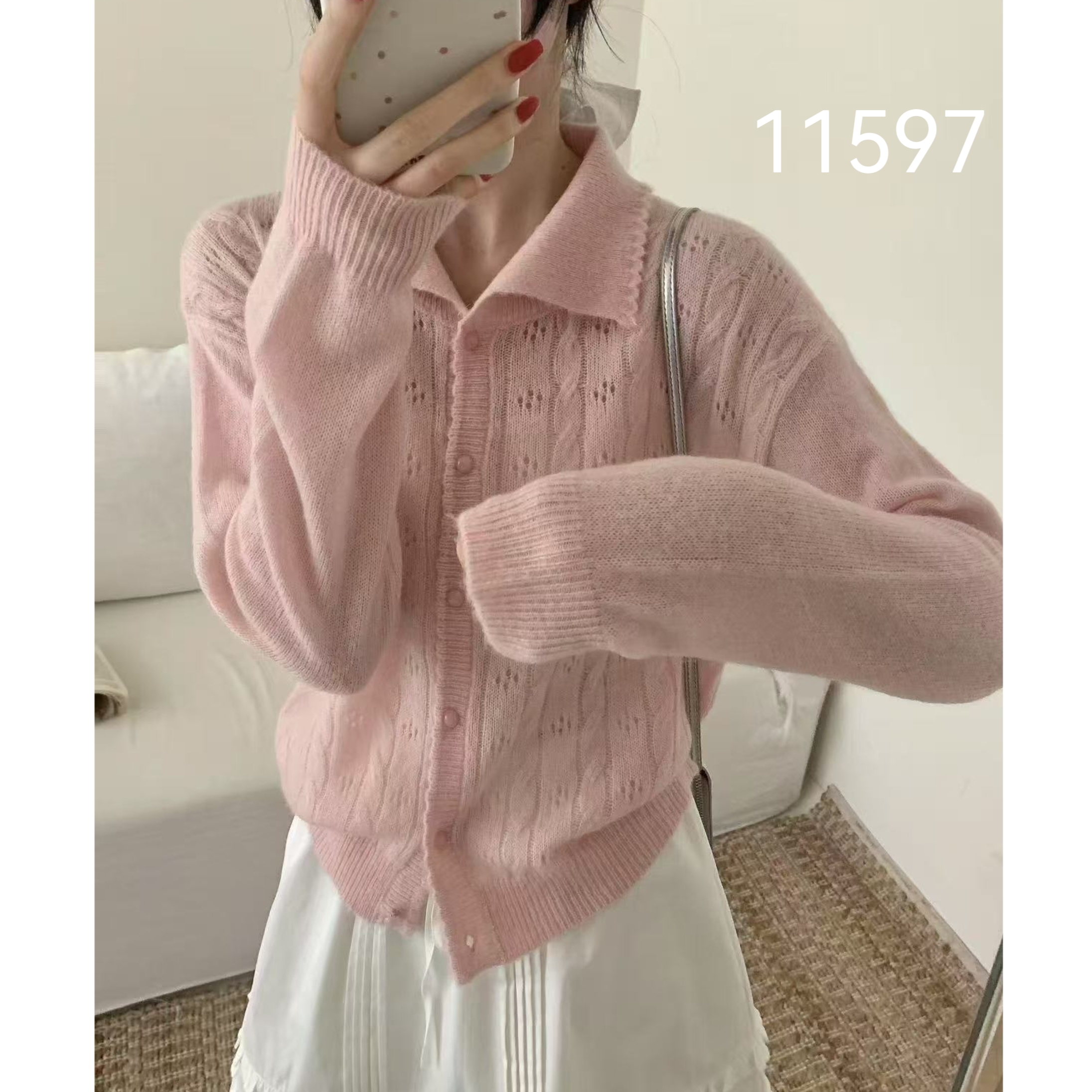 11597（部分无水洗唛，介意慎拍） SANFAN新款翻领针织开衫