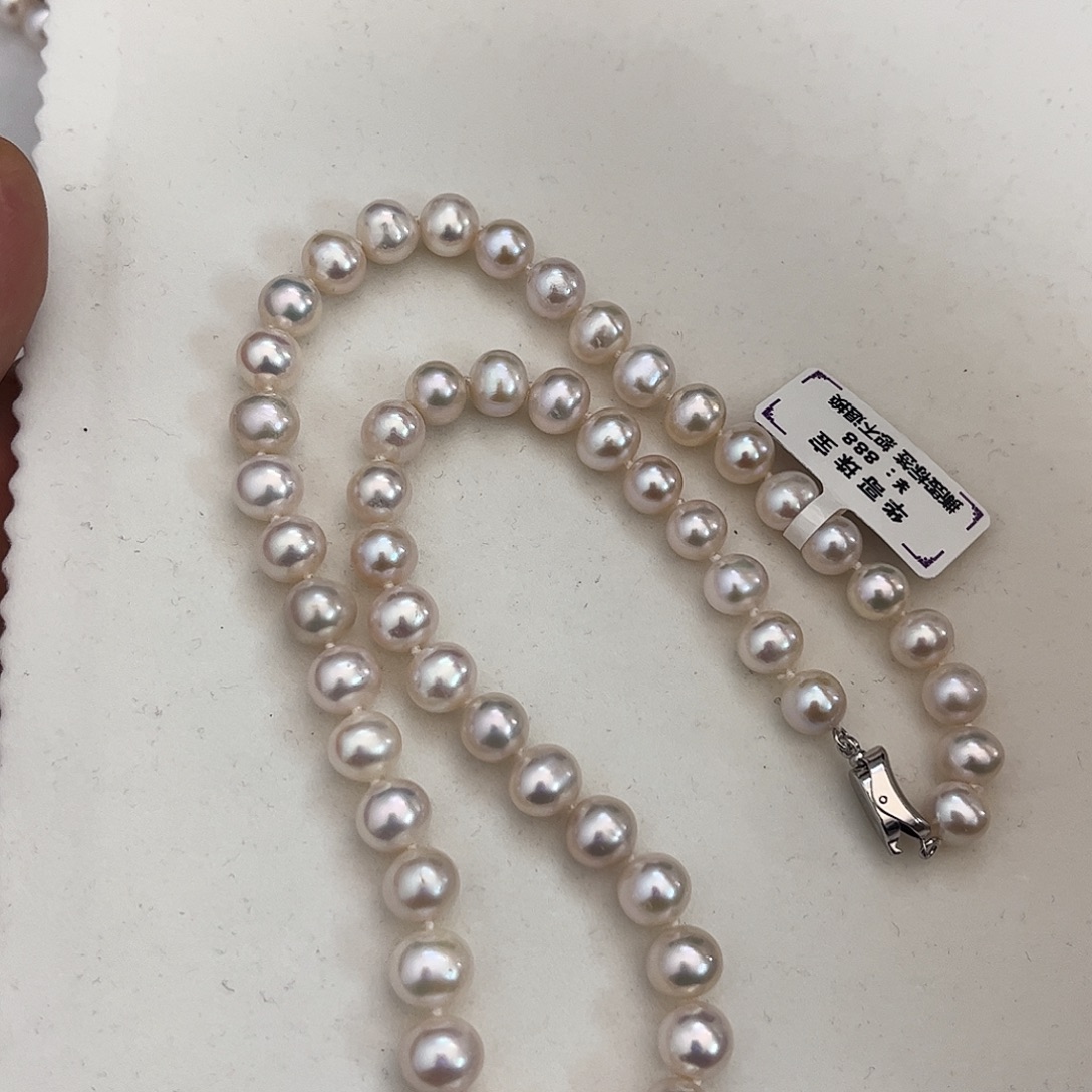 淡水珍珠银S925镶嵌颈饰