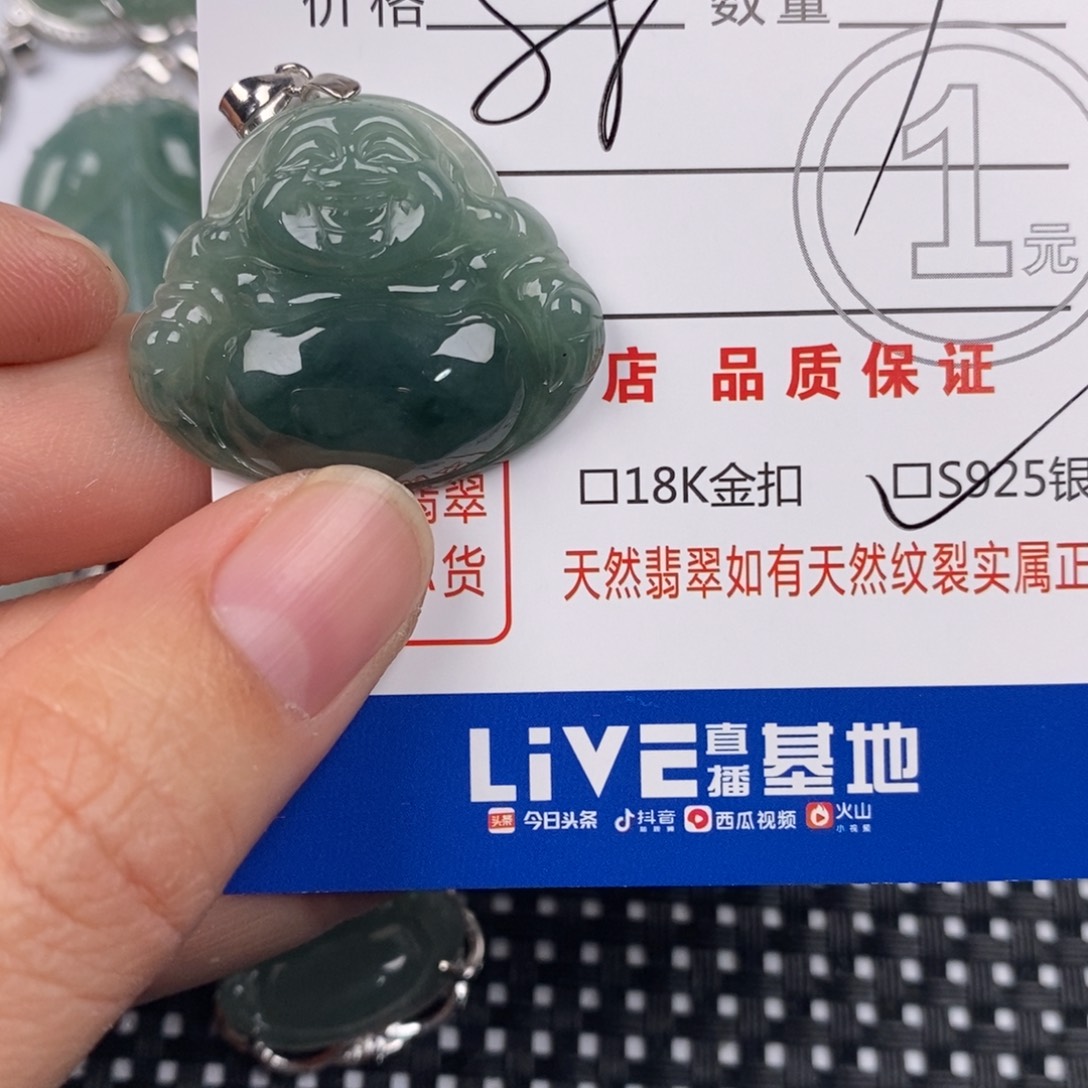 一***好翡翠银S925镶嵌颈饰