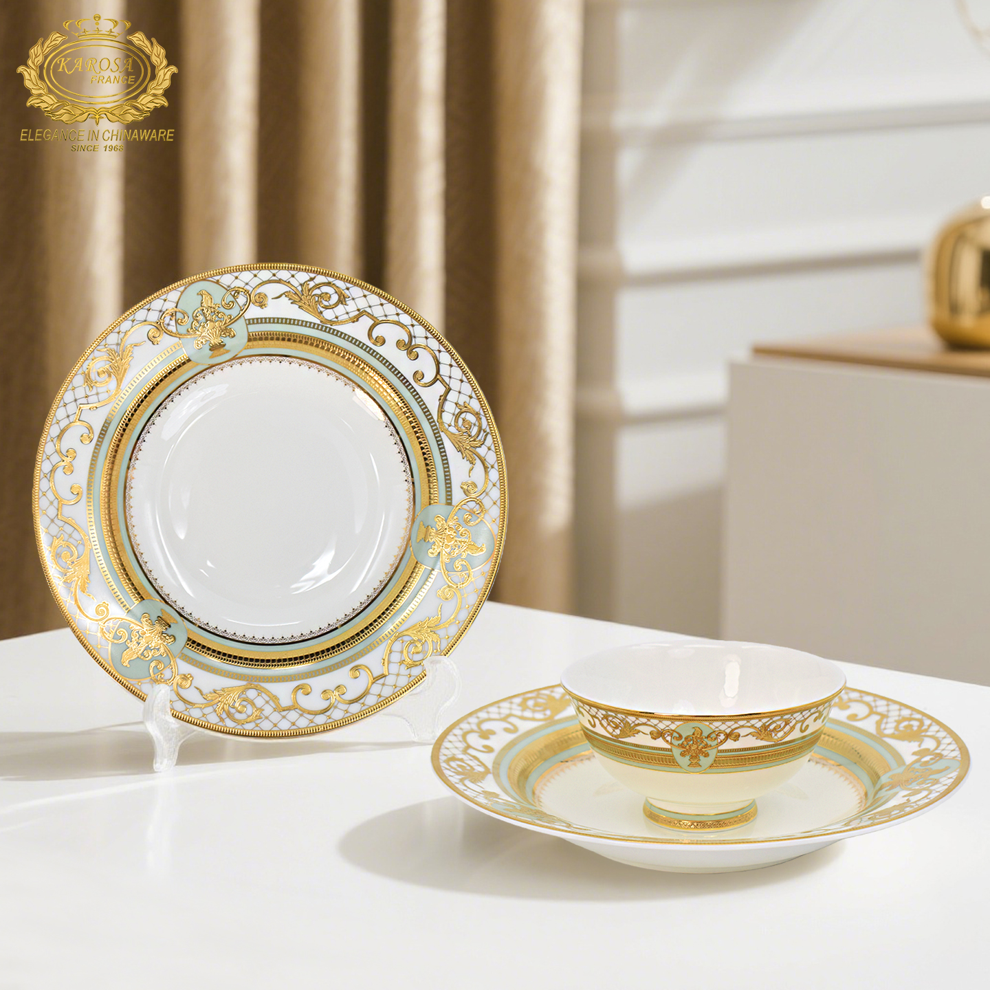 德国天鹅堡酒店定制同款9英寸斜边草帽菜盘