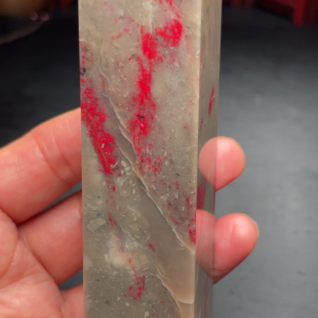 与***手昌化鸡血石昌化鸡血石手把件印章