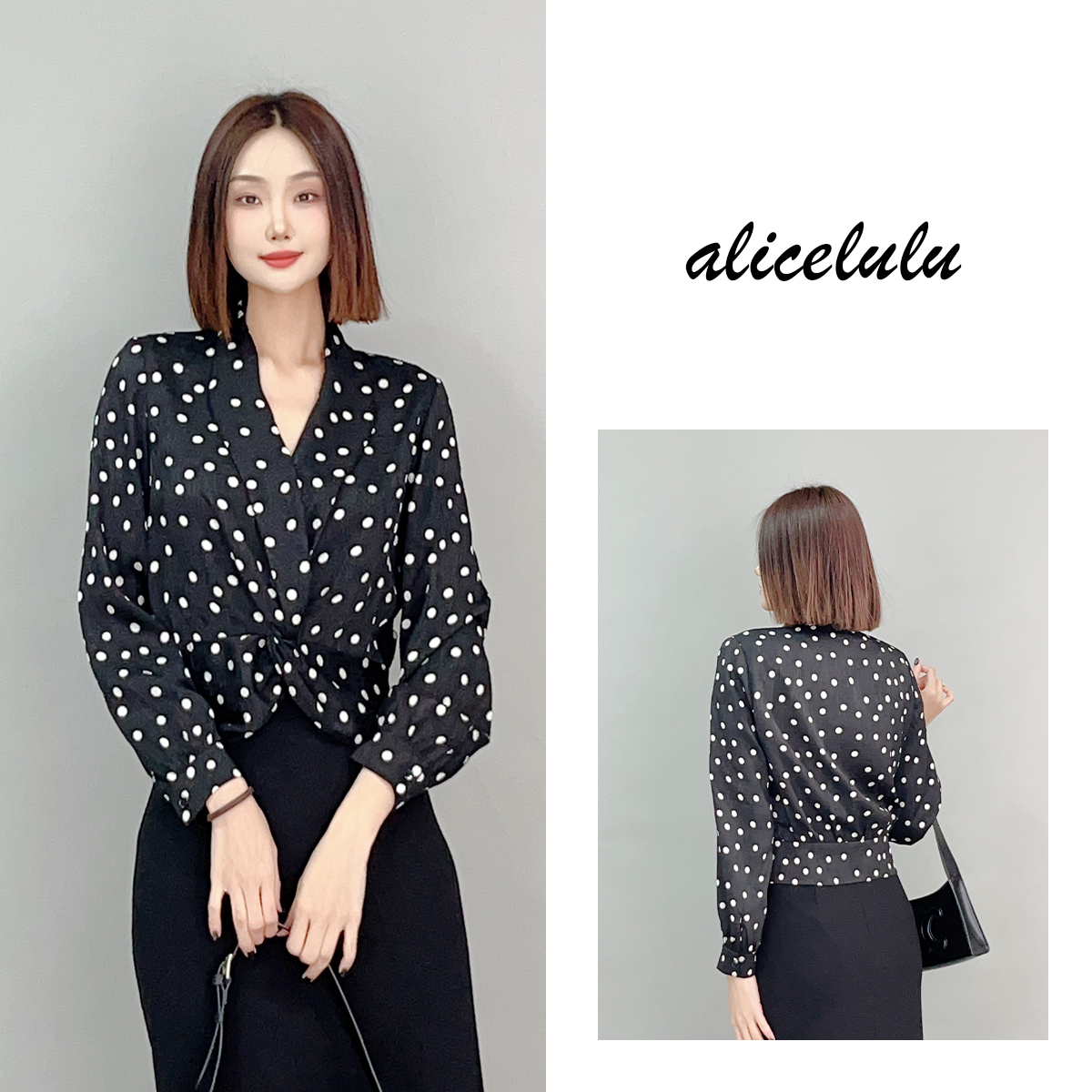 5 alicelulu “法式女郎”衬衫 复古优雅波点 S2141282L