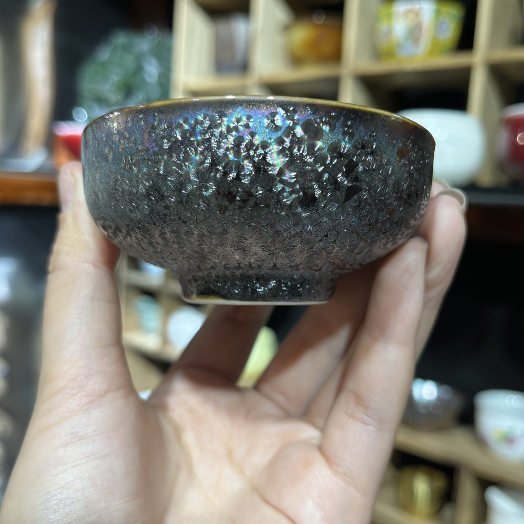 60ml建盏主人杯品茗杯功夫茶具功夫茶具茶杯盖碗直筒黑色茶盏