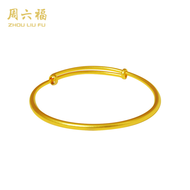周六福古法黄金福镯足金经典百搭气质送女友礼物-Y5040-主