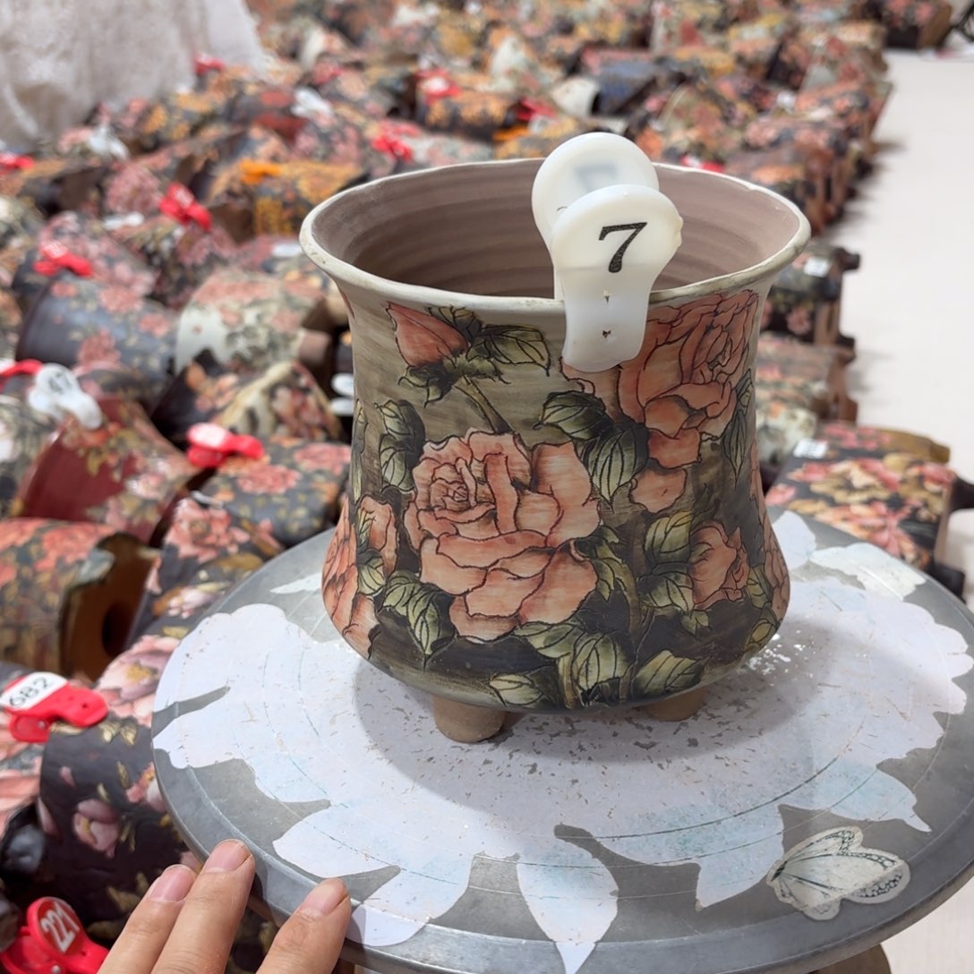 小***院花盆紫砂陶瓷多肉花盆瑕疵