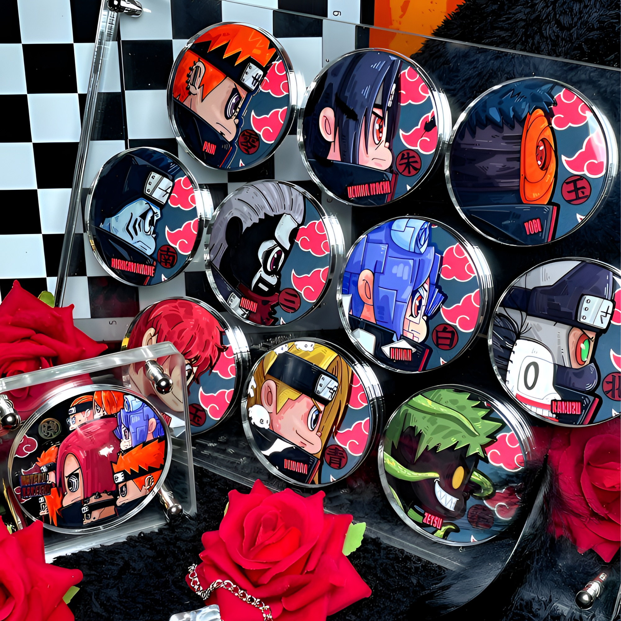 定制亚克力晓组织十格专用徽章吧唧收纳框展示架透明卡砖