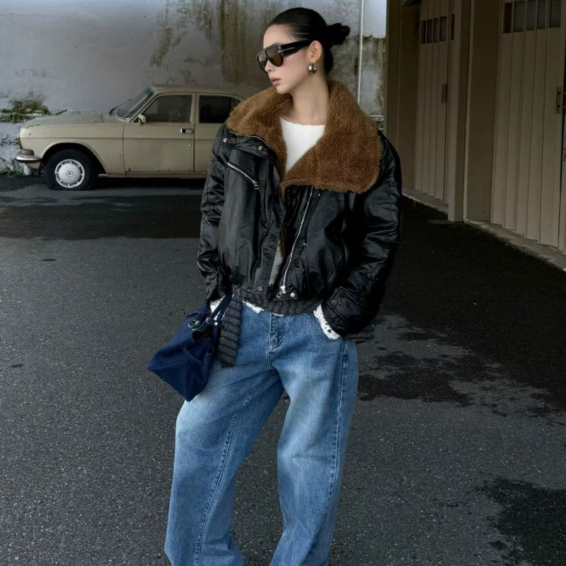 1035防风涂层短欧美夹克夹棉加厚外套