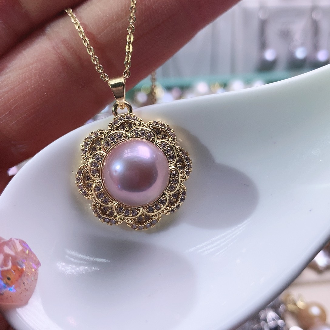 淡水珍珠吊坠(赠链)合金