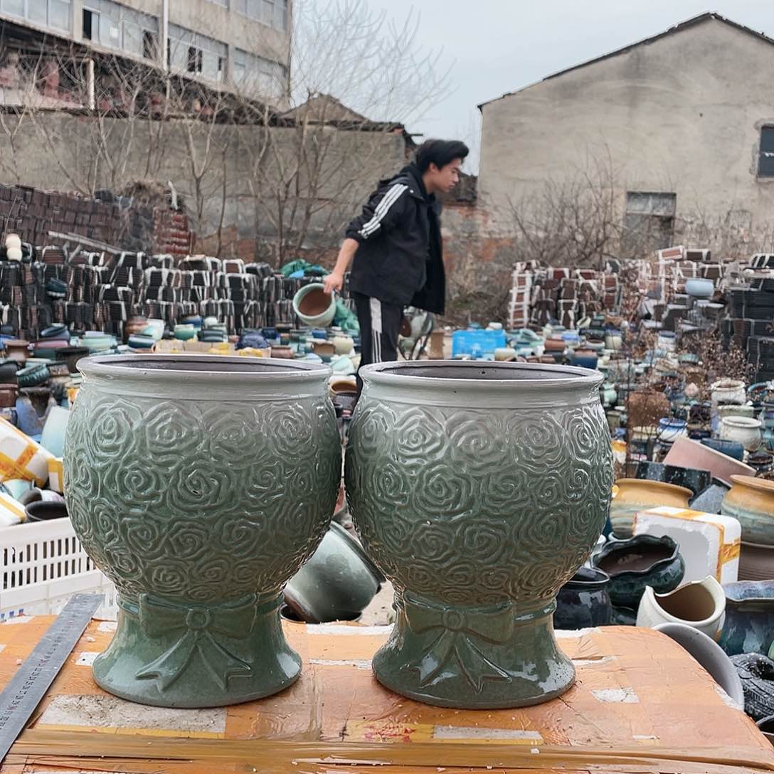 宜兴紫砂粗陶花盆