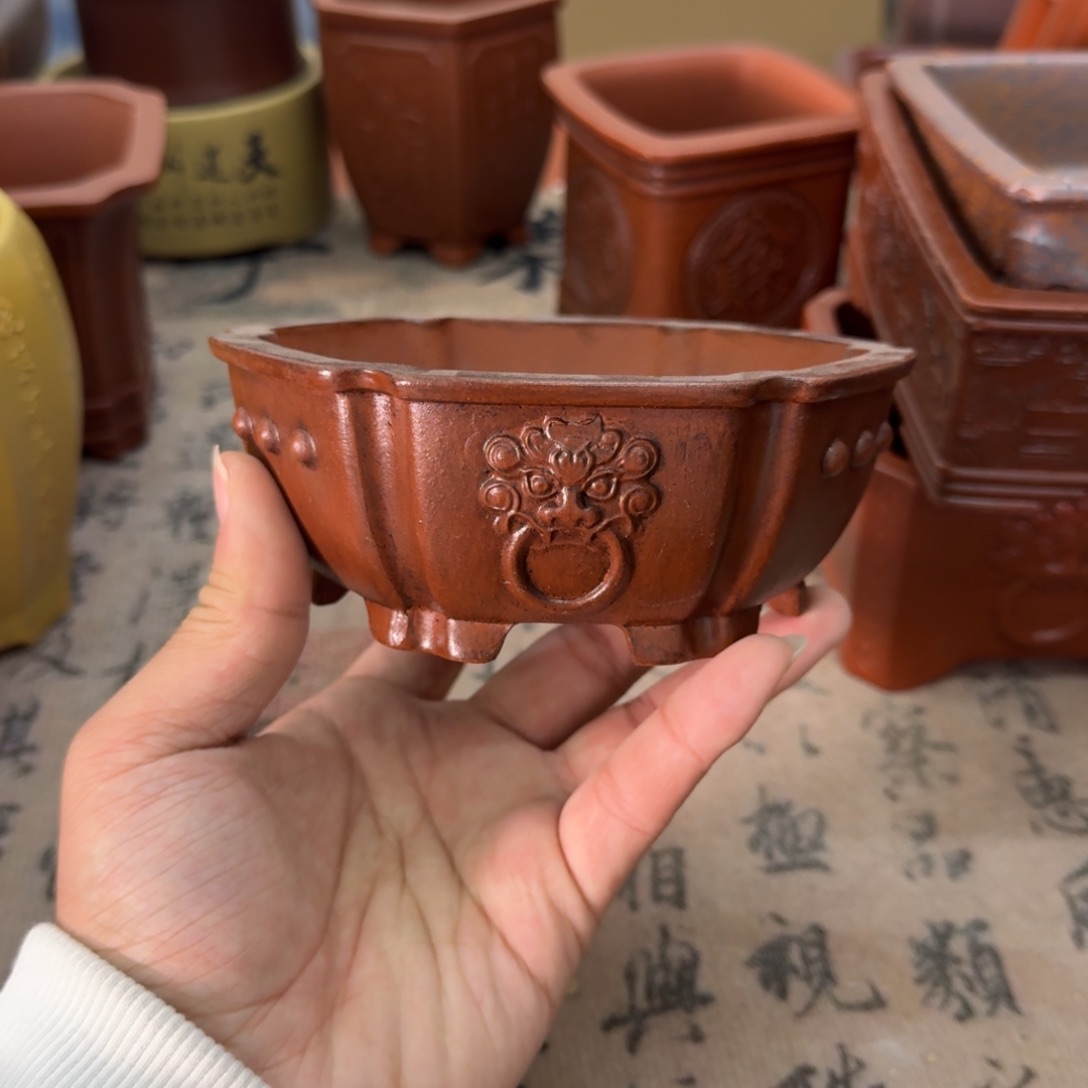 紫砂花盆宜兴紫砂正品12x4