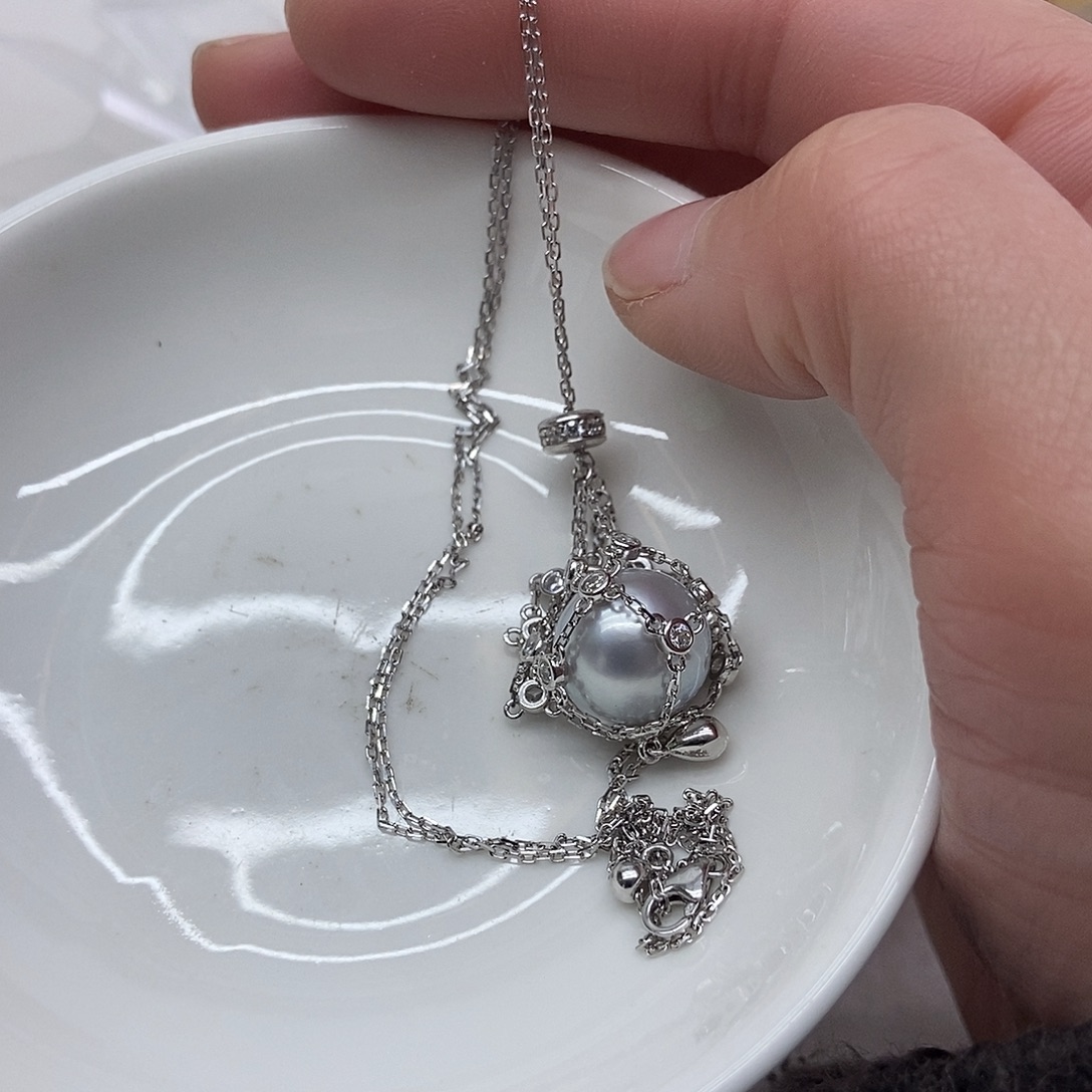 套链海水珍珠银S925镶嵌