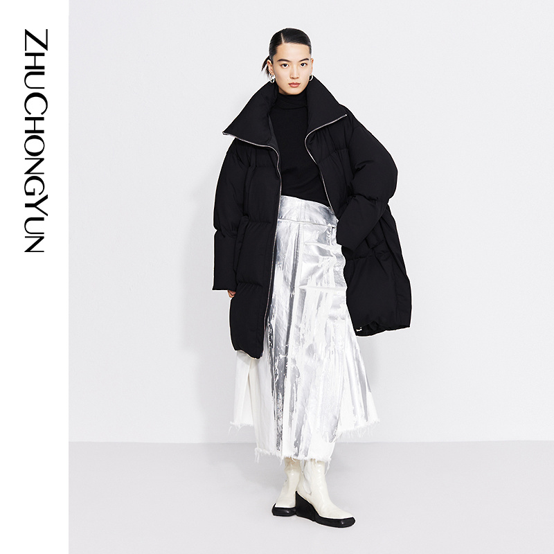 ZHUCHONGYUN2022冬季新款立领白鹅绒羽绒短款外套