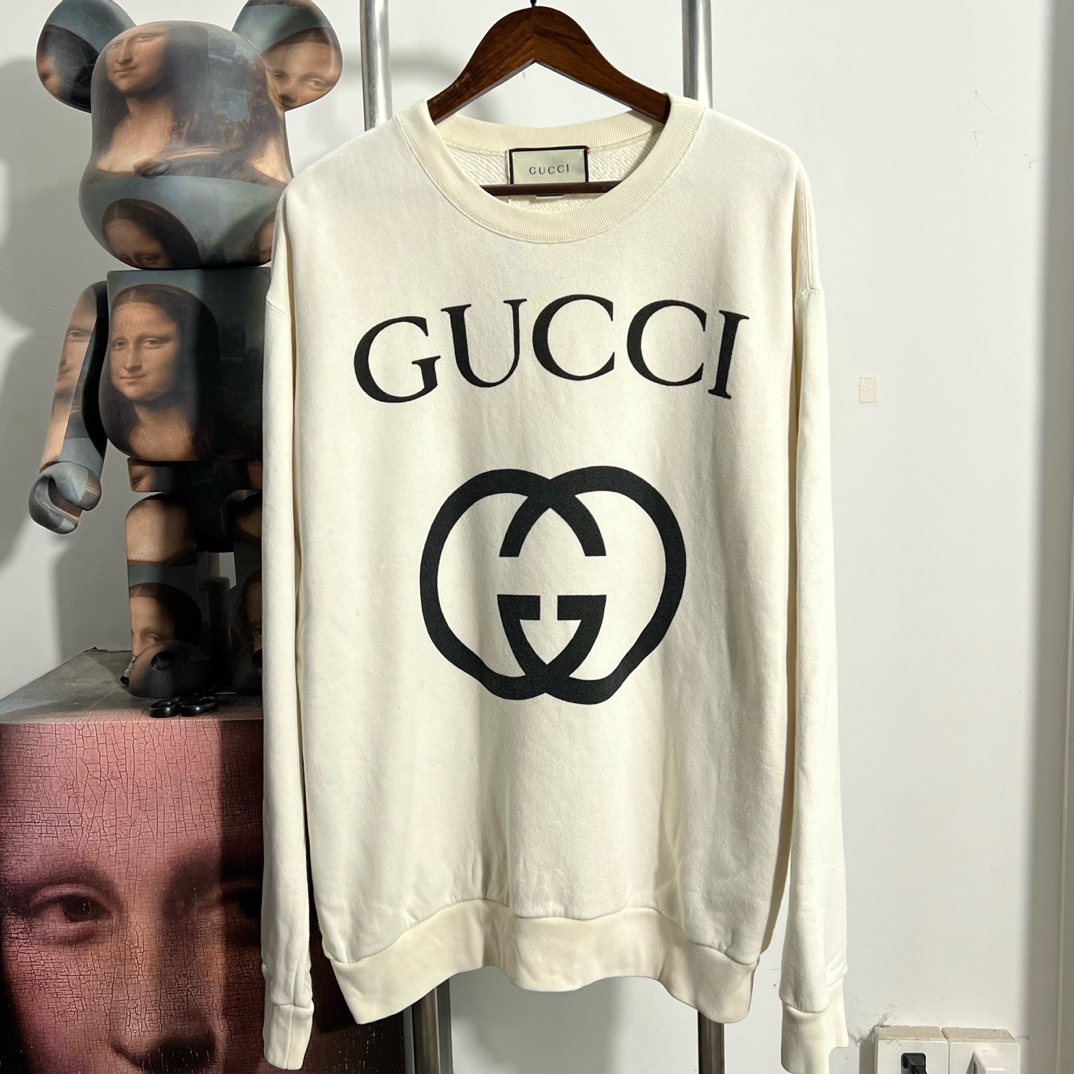 99新 GUCCI/古驰 Gucci古驰双Glogo卫衣 尺码：M 衣长74 胸围63