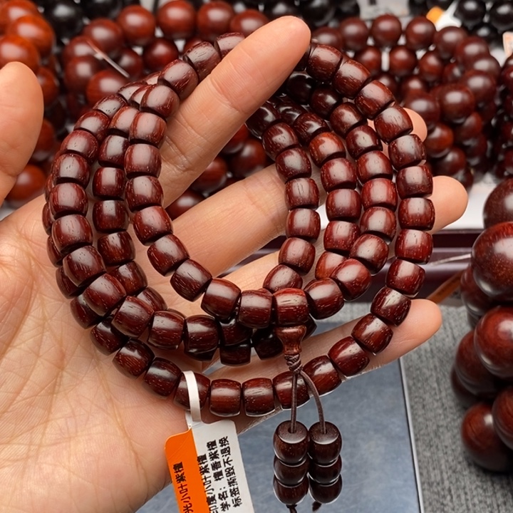 把***花手串/手链小叶紫檀7.8直切原汁原味泥料108颗